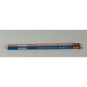 Vintage 1991 Tiger Enterprises Chauvinist Pigs 2 Pencils Replacement Pig‎ NOS